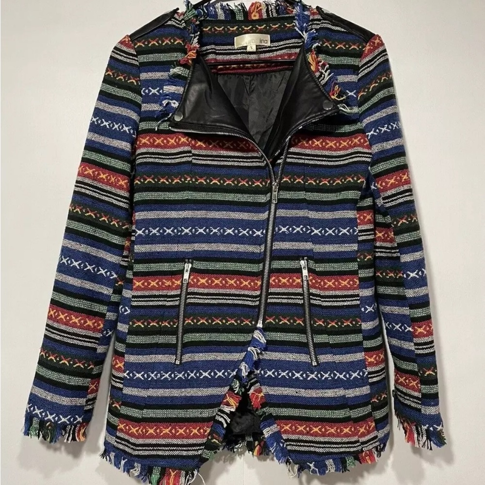 Womens Zip Front Jacket Small Boho Chic  Hippie Beachy‎ Cottage core Cowgirl